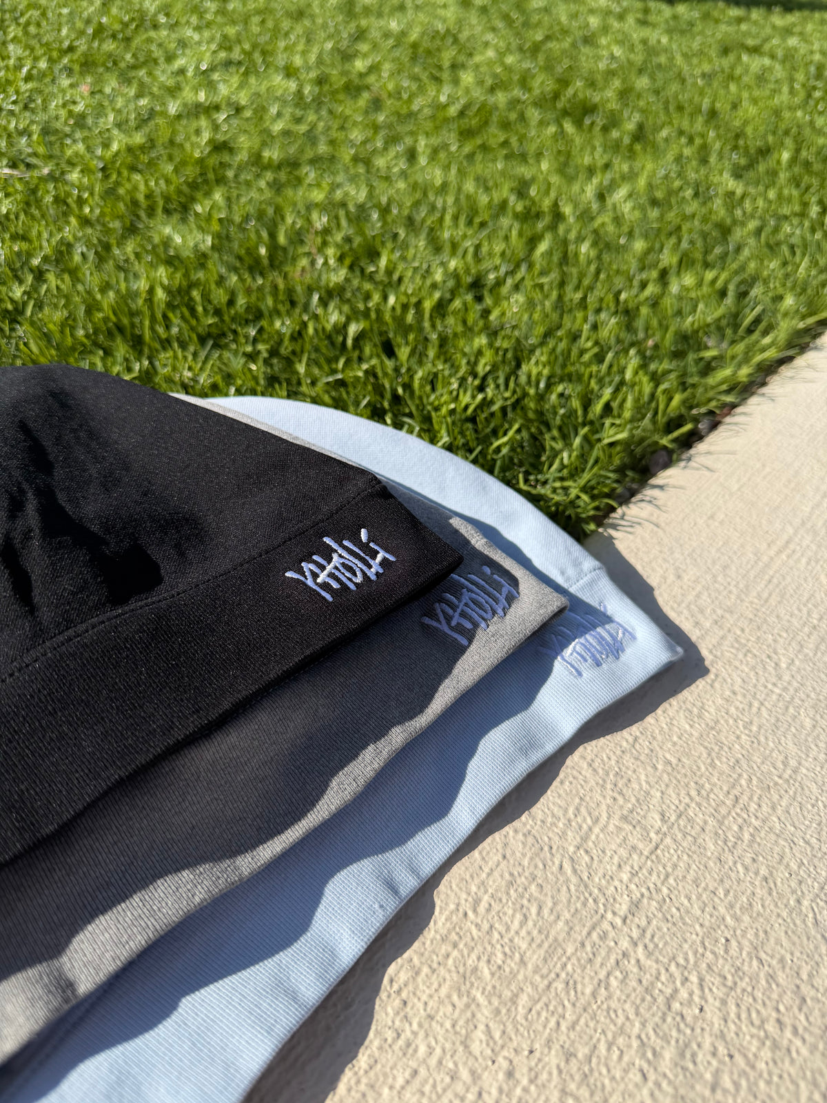 Satin-Lined Mid Black Skull Cap V2 Embroidered Logo