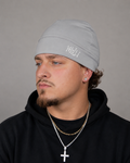 Satin-Lined Mid Frost Grey Skull Cap V1 Light Reflective Logo