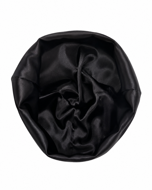 Satin-Lined Mid Black Skull Cap V1 Light Reflective Logo